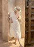 2024 Embroidered Boho White Midi Skirt
